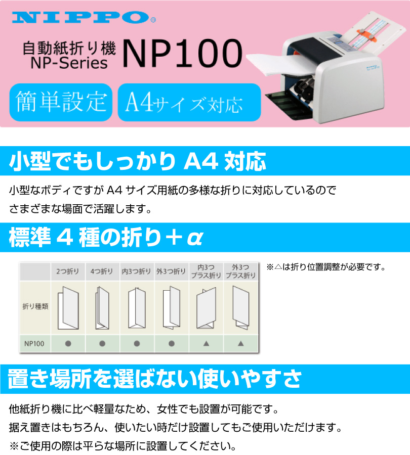 36601円 【限定製作】 NIPPO ニッポー 自動紙折り機 NP110 新品 保証書付き