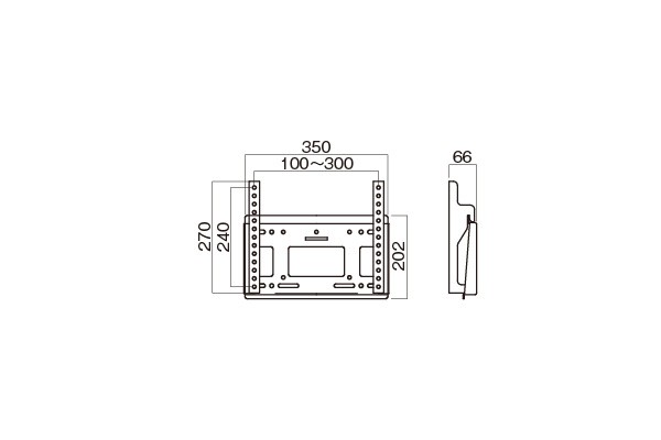 日本機器通販 / ハヤミ工産 壁掛金具 角度固定タイプ【ブラック】〜43V型 MH-451B