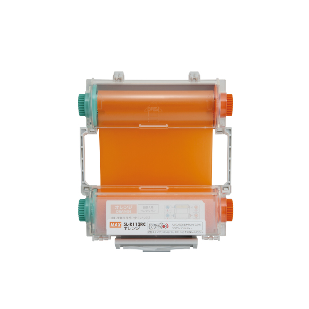 MAX マックス ビーポップ 100タイプ用 インクリボンカセット 標準色タイプ SL-R112RCオレンジ IL92314|カッティング・プリンティングマシン