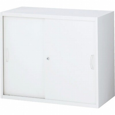 生興 RW4-07S 引戸書庫（スチール） ホワイト (60370) (重量：24kg) 上・下置兼用|書類棚・書庫