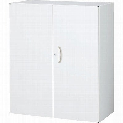 生興 RW4-10H 両開き書庫 ホワイト (60363) (重量：31kg) 上・下置兼用|書類棚・書庫