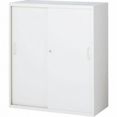 生興 RW4-10S 引戸書庫（スチール） ホワイト (60371) (重量：32kg) 上・下置兼用|書類棚・書庫