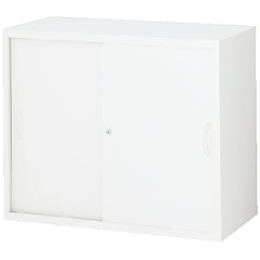 生興 RW45-07S 引戸書庫 ホワイト (58909) (重量：25kg) 上・下置兼用|書類棚・書庫