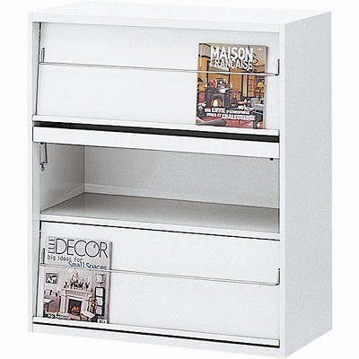 生興 RW45-10Z 雑誌架（下置用） ホワイト (59906) (重量：35kg) 下置専用|書類棚・書庫