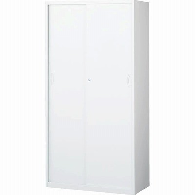 生興 RW45-18S 引戸書庫 ホワイト (58979) (重量：55kg) 下置専用|書類棚・書庫