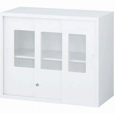 生興 RW45-307S 3枚引戸書庫 ホワイト (58911) (重量：26kg) 上置専用|書類棚・書庫