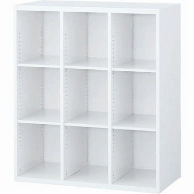 生興 RW45-310K 3列オープン書庫 ホワイト (59905) (重量：38kg) 上・下置兼用|書類棚・書庫