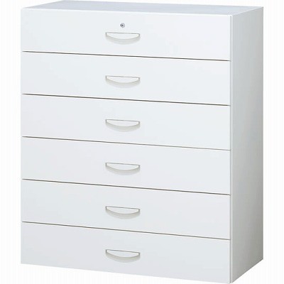 生興 RW45-610D 6段ラテラルキャビネット ホワイト (62045) (重量：78kg) 下置専用|整理ケース