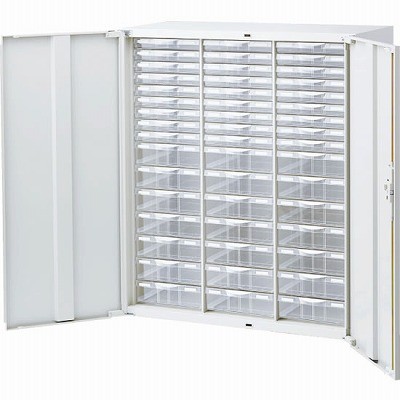 生興 RW45-N10HC48C 扉付プラキャビネット ホワイト (64502) (重量：57kg) 下置専用|整理ケース