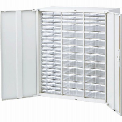 生興 RW45-N10HC49 扉付プラキャビネット ホワイト (64503) (重量：57kg) 下置専用|整理ケース