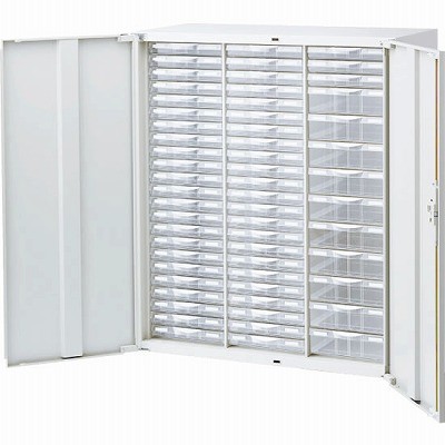 生興 RW45-N10HC59 扉付プラキャビネット ホワイト (64504) (重量：59kg) 下置専用|整理ケース