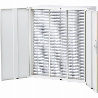 生興 RW45-N10HC69 扉付プラキャビネット ホワイト (64505) (重量：61kg) 下置専用|整理ケース