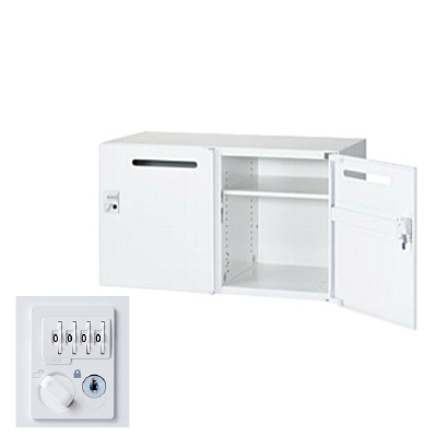 生興 RW45-N205P-D2 2列1段メールボックス ダイヤル錠 ホワイト (78227) (重量：24kg) 上・下置兼用|書類棚・書庫