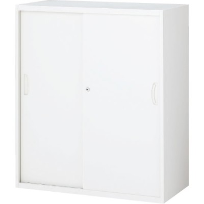 生興 RW5-10S スチール引戸書庫 ホワイト (62560) (重量：35kg) 上・下置兼用|書類棚・書庫