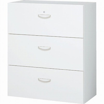 生興 RW5-310D 3段ラテラルキャビネット ホワイト (62564) (重量：58kg) 下置専用|整理ケース