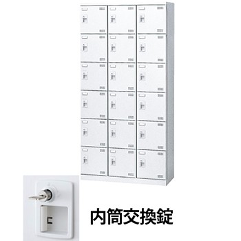 生興 SLBW-18-R 3列6段18人用シューズロッカー 網棚付 コインリターン錠 ホワイト (96266) (重量：57kg)|シューズボックス