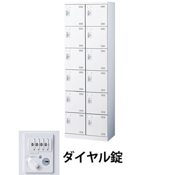 生興 SLBW-212-D3 2列6段12人用シューズロッカー 網棚付 ダイヤル錠 ホワイト (96258) (重量：36kg)|シューズボックス