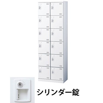 生興 SLBW-212-S2 2列6段12人用シューズロッカー 網棚付 シリンダー錠 ホワイト (96255) (重量：36kg)|シューズボックス