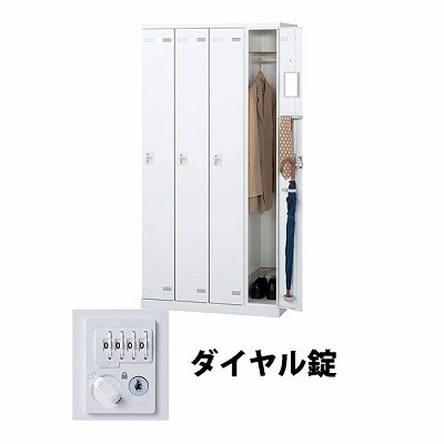生興 SLBW-4-D2 4人用ロッカー ダイヤル錠タイプ ホワイト (72212) (重量：56kg)|ロッカー