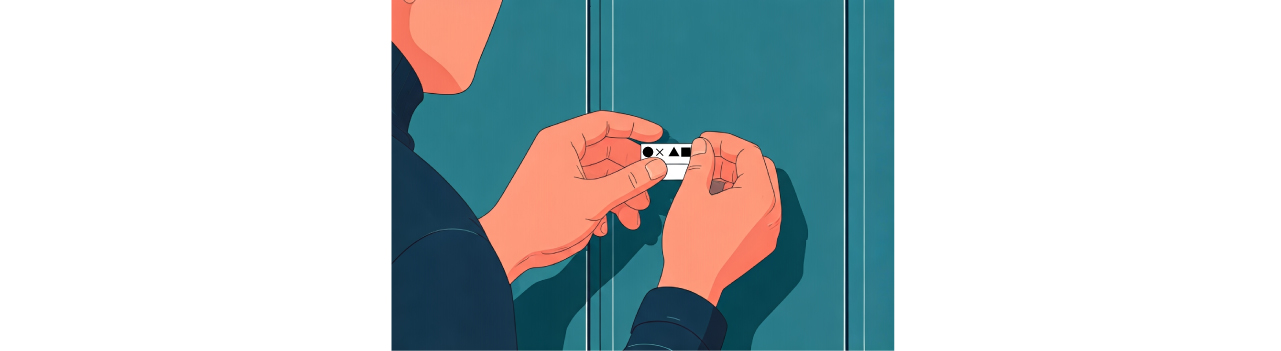 ラベルライター 印刷後ラベル ロッカーに貼るイメージ