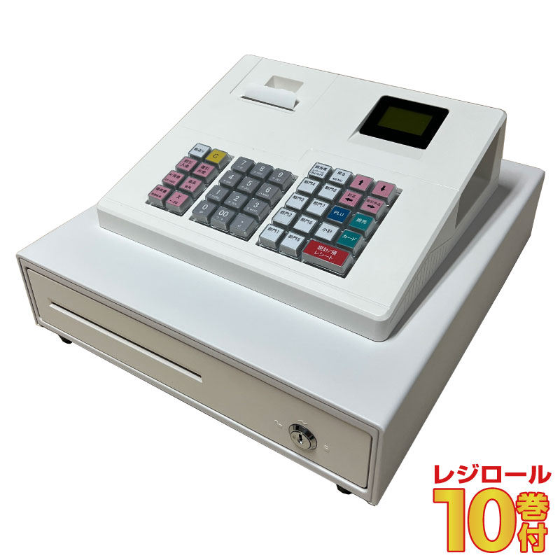 開封品［中古］レジスター クローバー電子 JET-400Z 感熱紙タイプ 小型 シンプルタイプ　レジロール10巻サービス|レジスター・レジ
