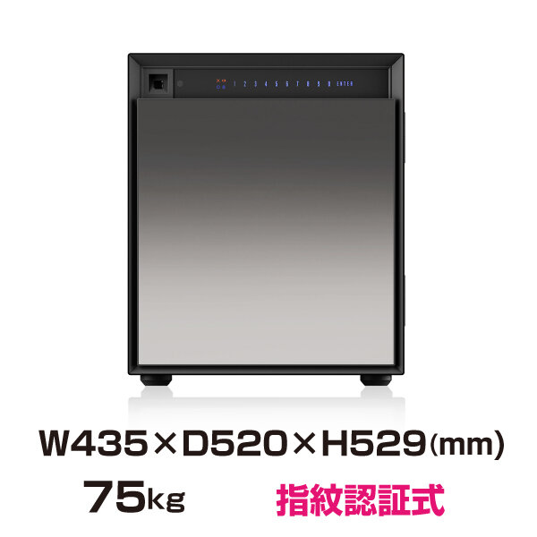 指紋認証式 耐火金庫 ダイヤセーフ FE53 ダークシルバー 75kg 40L 耐火時間1時間 /指紋認証＋テンキータイプ