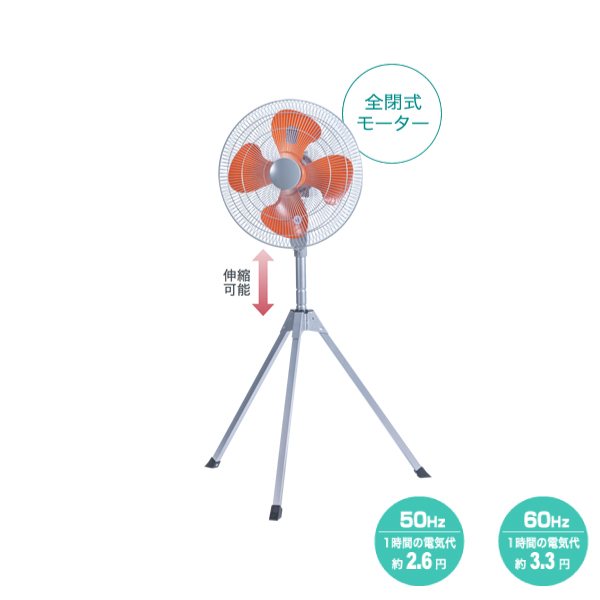 ナカトミ 全閉式スタンド 45cm 扇折り畳み三脚式 (単相100V) (重量：7kg)OPF-45SZ|季節・空調家電