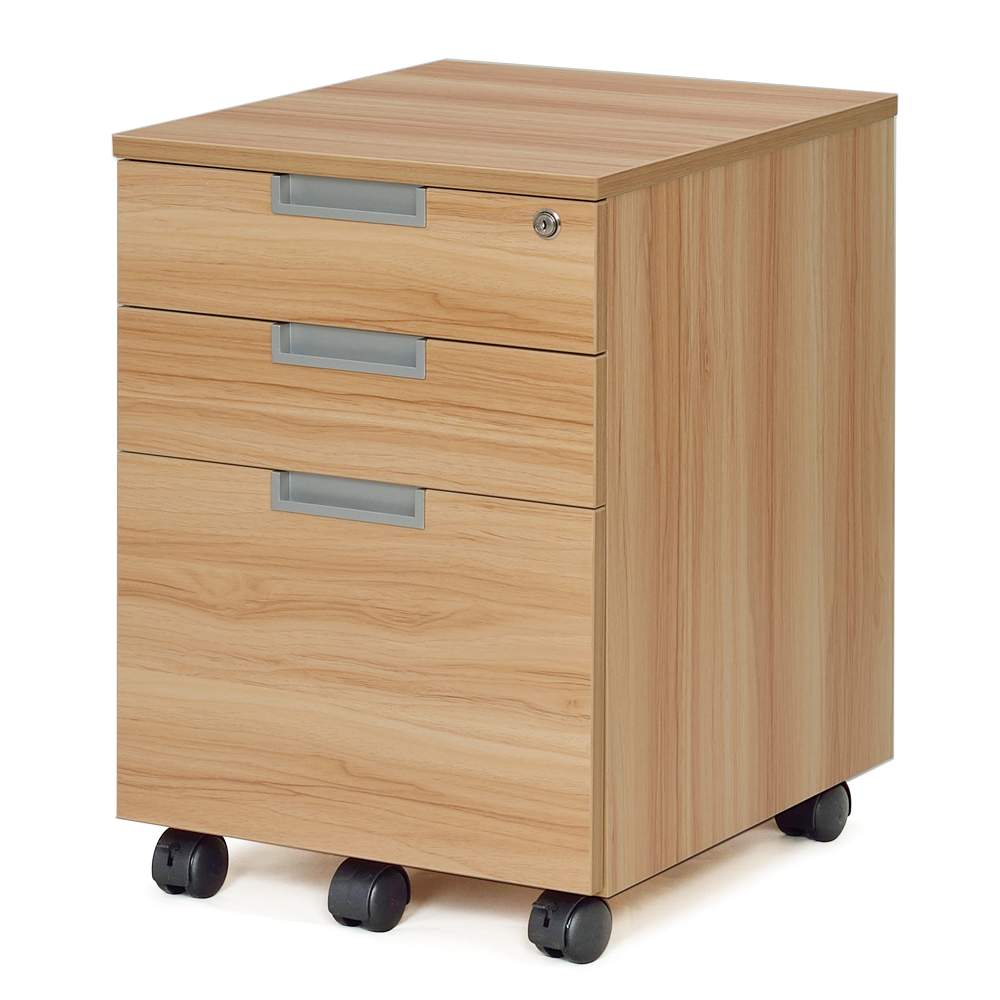 メーカー在庫限り アール・エフ・ヤマカワ スチール脚デスク インサイドワゴン ナチュラル (重量：23.5kg) GZCA-SLNA|オフィスデスク