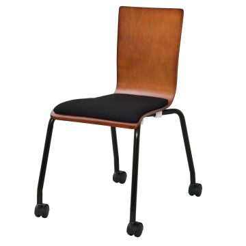 アール・エフ・ヤマカワ プライウッドキャスターチェア ダーク パッド付 (重量：6kg) RFC-FPCADB|オフィスチェアー