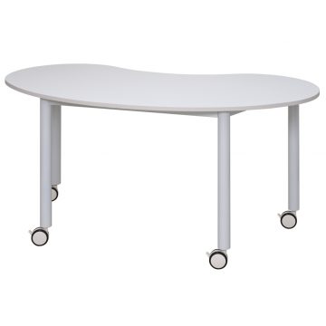 アール・エフ・ヤマカワ キャスターテーブル ホワイト脚 豆型 ホワイト (重量：19.5kg) RFCTT-WL1476BNWH|会議用・ミーテングテーブル