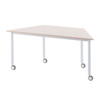 アール・エフ・ヤマカワ キャスターテーブル ホワイト脚 台形 ナチュラル (重量：19.5kg) RFCTT-WL8016DNA|会議用・ミーテングテーブル