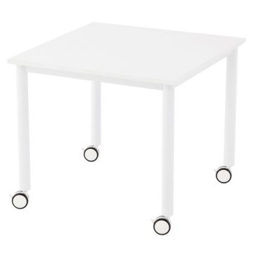 アール・エフ・ヤマカワ キャスターテーブル ホワイト脚 W800×D800 ホワイト (重量：16.5kg) RFCTT-WL8080WH|会議用・ミーテングテーブル