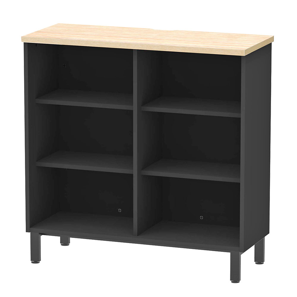 アール・エフ・ヤマカワ 収納カウンター オープンタイプ W1000×D400 ブラック (重量：41.5kg) RFDBC-1040NB-OP|【オフィス家具】