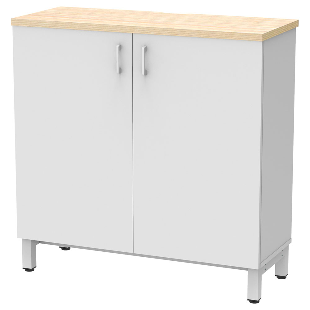 アール・エフ・ヤマカワ 収納カウンター 開キ扉タイプ W1000×D400 ホワイト (重量：52kg) RFDBC-1040NW-DR|【オフィス家具】