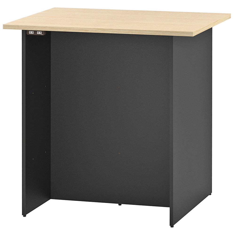 アール・エフ・ヤマカワ マルチユースカウンター W1000×D800 ナチュラル×ブラック 2ヶ口コンセント付 (重量：44.5kg) RFDBM-1080NB-NC|【オフィス家具】
