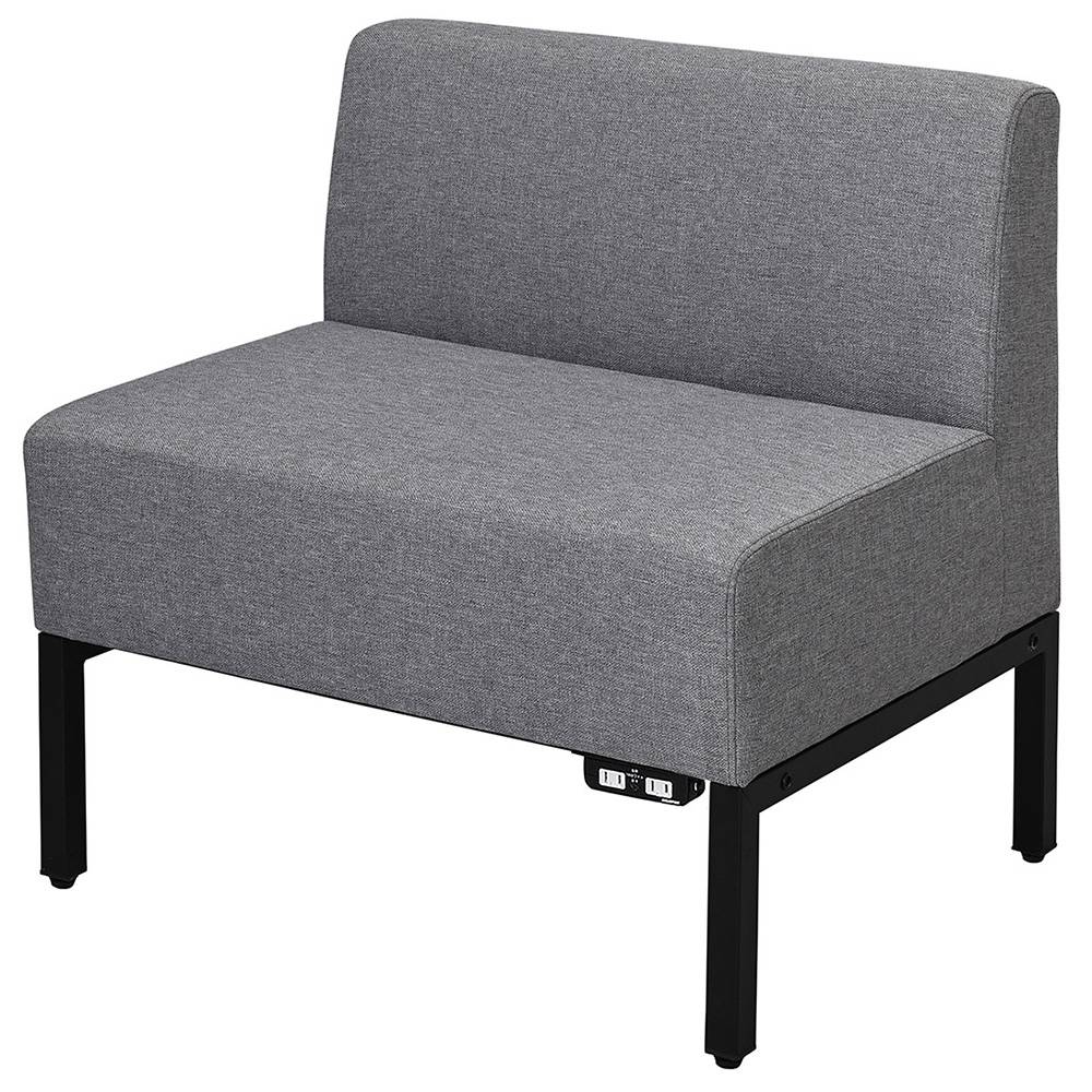 アール・エフ・ヤマカワ カッコ ファブリックソファ W720 ライトグレー コンセント付 (重量：14kg) RFFBS-72LG-NC|ソファー