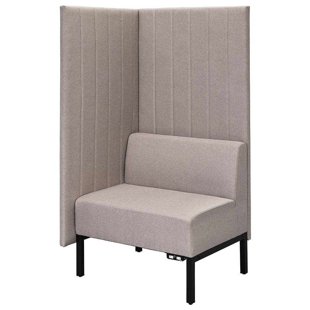 アール・エフ・ヤマカワ カッコ ファブリックソファ W760×H1500 ベージュ 片側パネルタイプ コンセント付 (重量：24kg) RFFBS-7615BEK-NC|ソファー