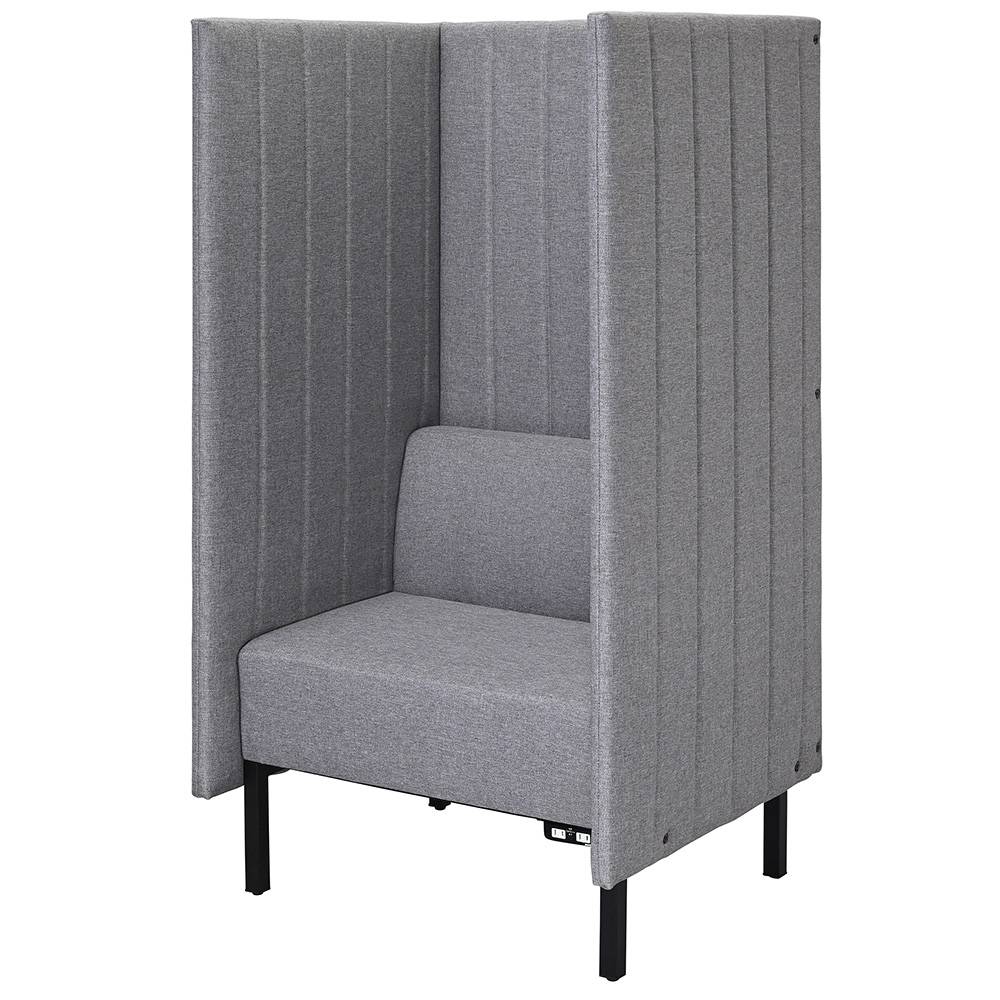 アール・エフ・ヤマカワ カッコ ファブリックソファ W800×H1500 ライトグレー 両側パネルタイプ コンセント付 (重量：29kg) RFFBS-8015LGR-NC|ソファー