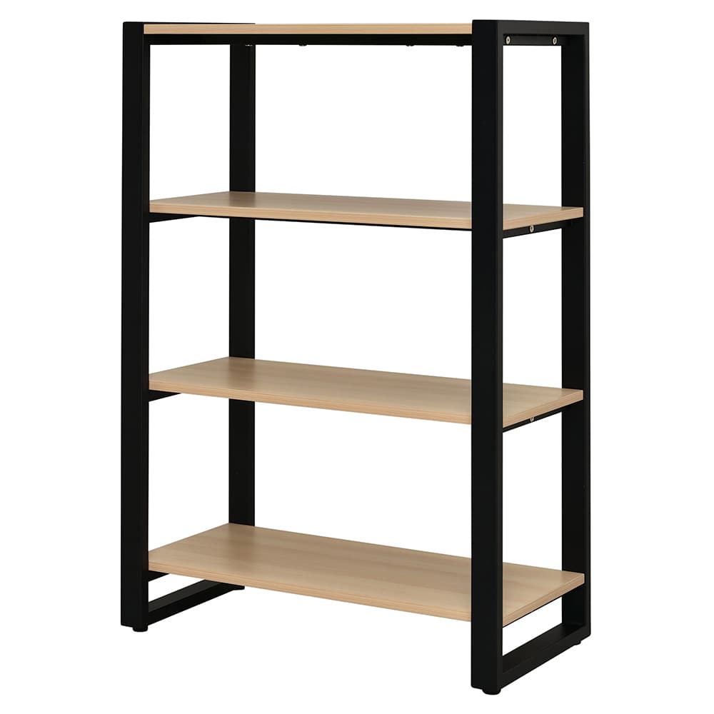 アール・エフ・ヤマカワ リスムシェルフ W800 3段 ナチュラル×ブラックフレーム (重量：26kg) RFFSH-803NA-BF|シェルフ・収納棚