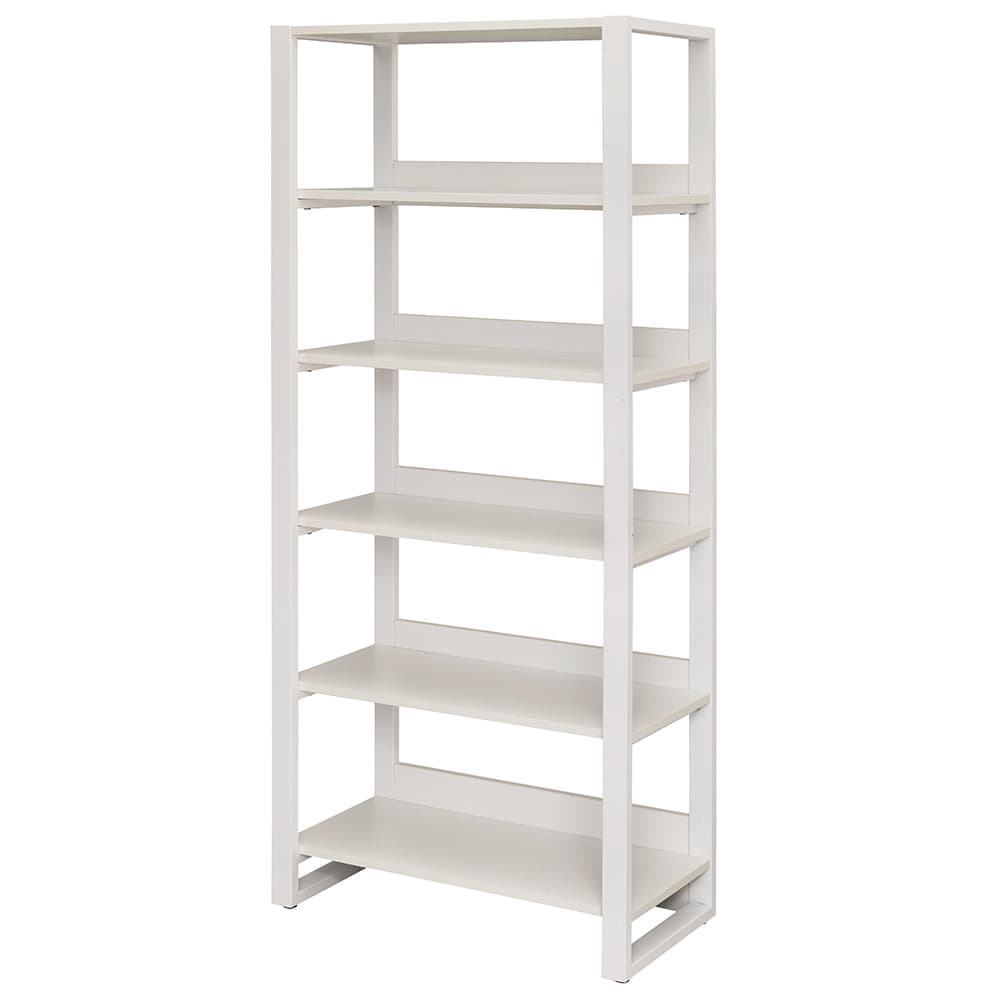 アール・エフ・ヤマカワ リスムシェルフ W800 5段 ホワイト×ホワイトフレーム (重量：40kg) RFFSH-805WH-WF|シェルフ・収納棚