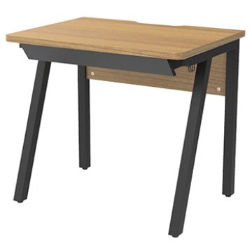 メーカー在庫限り アール・エフ・ヤマカワ Ishaped デスク W800×D600 引出付 ウォルナット (重量：20.5kg) RFILD-0860DM-DR|オフィスデスク