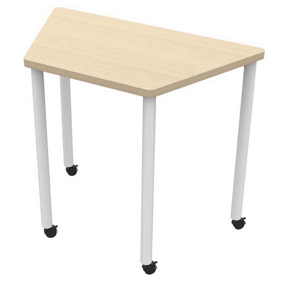 アール・エフ・ヤマカワ 研修用台形キャスターテーブル W800×D450 ナチュラル (重量：9kg) RFJDC-8045DNA|会議用・ミーテングテーブル