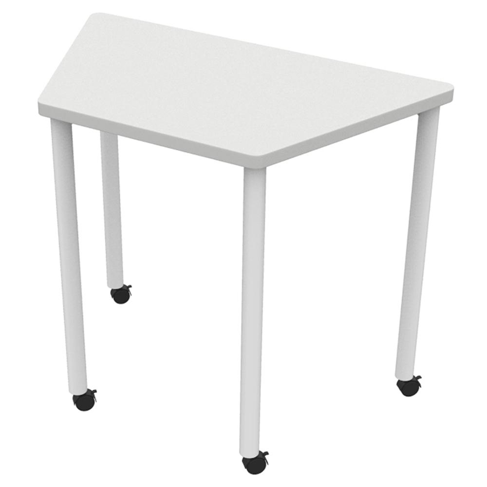 アール・エフ・ヤマカワ 研修用台形キャスターテーブル W800×D450 ホワイト (重量：9kg) RFJDC-8045DWH|会議用・ミーテングテーブル