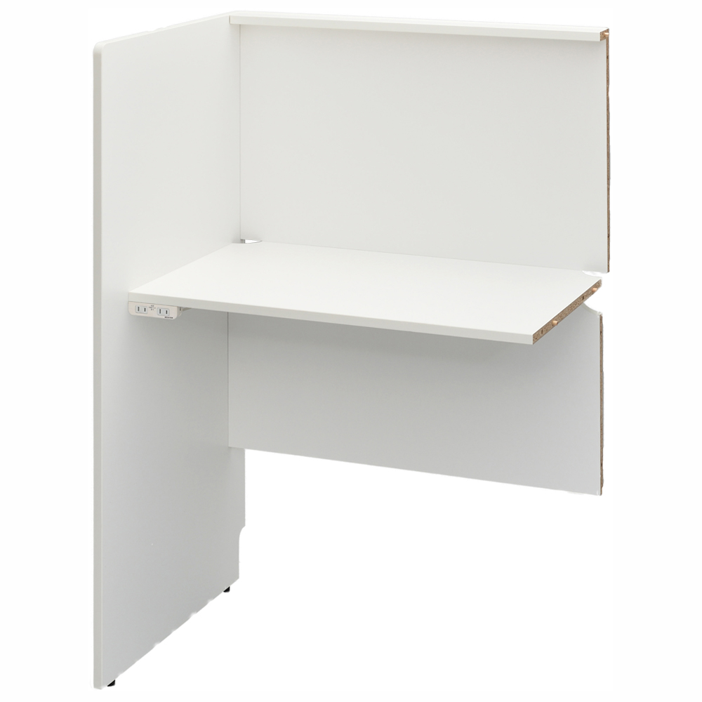 アール・エフ・ヤマカワ RFPCブース2 W800×D600 増連 ホワイト 2ヶ口コンセント付 (重量：23.5kg) RFPCB2-8060ADWH-NC|オフィスデスク