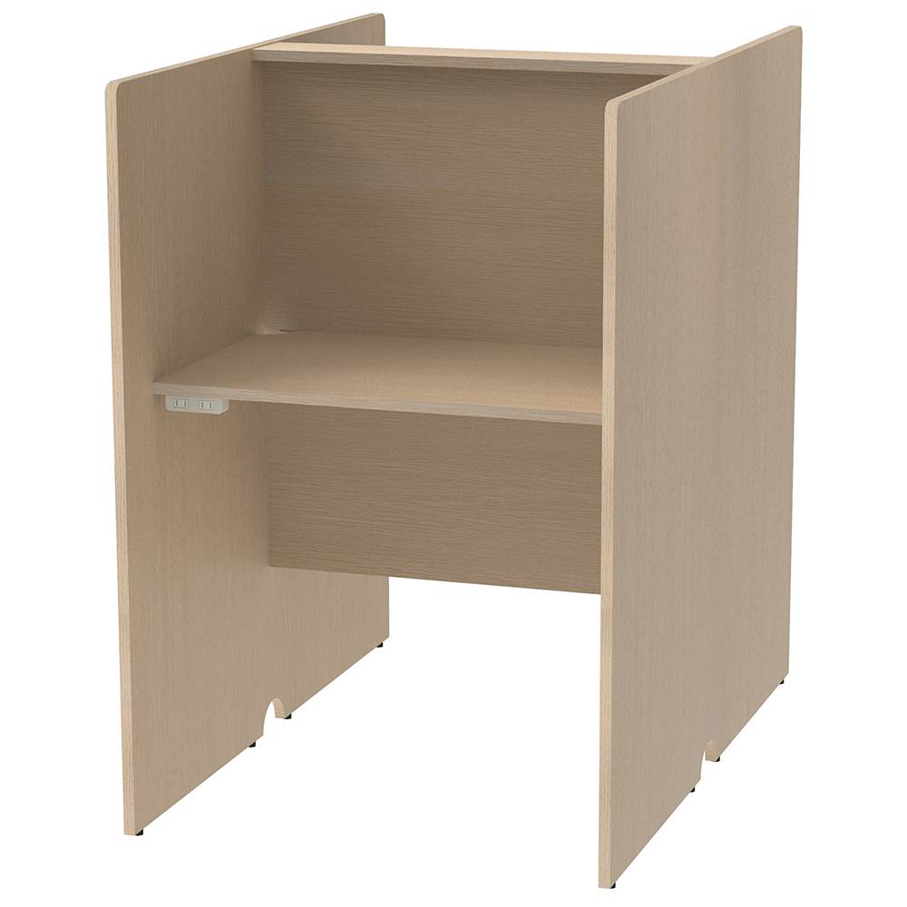 アール・エフ・ヤマカワ RFPCブース 対面タイプ 基本 W800×D1200 ナチュラルII 2ヶ口コンセント付 (重量：57kg) RFPCT-8012NA2-NC|オフィスデスク