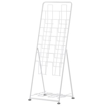 アール・エフ・ヤマカワ パンフレットスタンド 7段 ダブル ホワイト (重量：4.8kg) RFPFS-DBWH|【店舗用品】