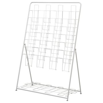 アール・エフ・ヤマカワ パンフレットスタンド 7段 4列 ホワイト (重量：7kg) RFPFS-QUWH|【店舗用品】