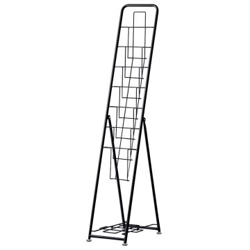 アール・エフ・ヤマカワ パンフレットスタンド 7段 シングル ブラック (重量：3.5kg) RFPFS-SGBK|【店舗用品】
