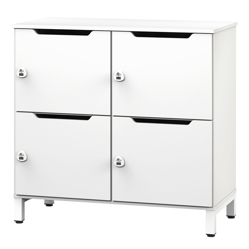 アール・エフ・ヤマカワ パーソナルロッカー 2列2段 ホワイト×ホワイト扉 (重量：55kg) RFPL-22WH-WHD|ロッカー