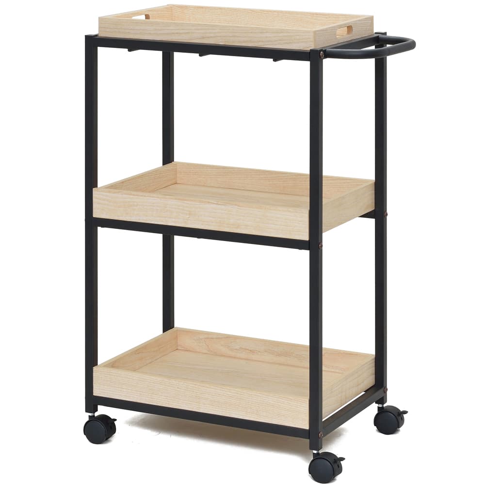 アール・エフ・ヤマカワ カフェワゴン W530×D350 ナチュラル (重量：10.5kg) RFWG-CF5335NA|オフィスデスク